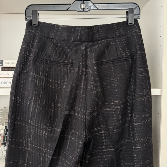REBECCA TAYLOR Crosshatch Wool Stitch Plaid Trousers - Picture 8 of 10